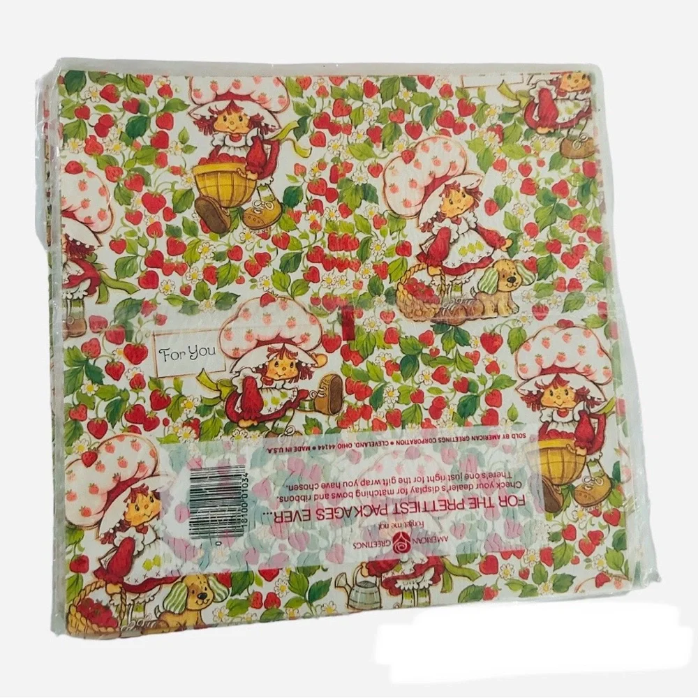 Vintage strawberry shortcake Rare Gift wrap never opened